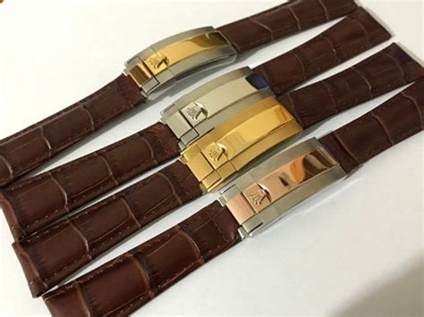 rolex brown leather sale|used rolex leather bands.